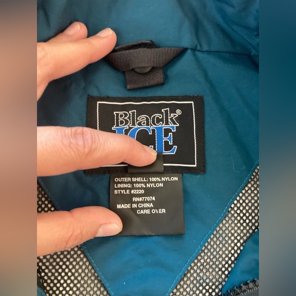 VTG Black Ice Taupe Teal Jacket Windbreaker Gorpcore Outdoors Fisherman Granola - Picture 9 of 10